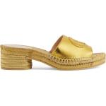 Guldfarvede Gucci Espadriller med kilehæl i Læder Størrelse 36 til Damer 