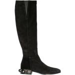 Sorte Dolce & Gabbana Vinter Overknee støvler med Nitter blokhæle Med lynlåse Størrelse 36 til Damer på udsalg 