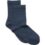 Wool Rib Socks Sokker Strømper Blue Mp Denmark