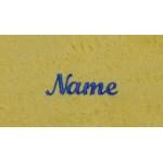 S.B.J - Sportland gelbes Premium Handtuch aus Frottee mit Blauer Namensbestickung/Bestickt mit Namen oder Wunschtext, 50x100 cm, 450 Gramm Qualität, 100% Baumwolle