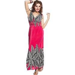 Yummy Bee Maxi Dress Summer Evening Print Party Long Plus Size 10 - 22 (16 , Pink)