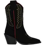 Sorte Zadig & Voltaire Læderstøvler blokhæle med spidse skosnuder Størrelse 37 til Damer 
