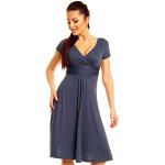 Blå Aftenkjoler i Jersey med V-udskæring Størrelse XL til Damer 