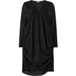 Sorte Midi Zhenzi Plus size langærmede kjoler med V-udskæring Med lange ærmer Størrelse XXL til Damer på udsalg 