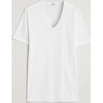 Hvide Zimmerli of Switzerland Kortærmede t-shirts i Bomuld med V-udskæring med korte ærmer Størrelse XXL til Herrer 
