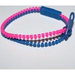 Zipper Band - Lynlåsarmbånd Pink og blå - 18 cm
