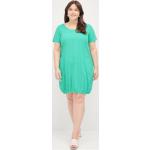 Grønne Zizzi Plus size kortærmede kjoler i Bomuld med rund udskæring med korte ærmer Størrelse 3 XL til Damer på udsalg 