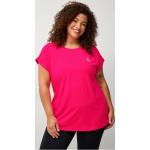 Neonpink Zizzi Plus size t-shirts med rund udskæring med korte ærmer Størrelse XL til Damer på udsalg 